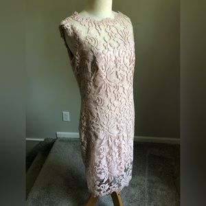 Lacy Pink Shift Minidress